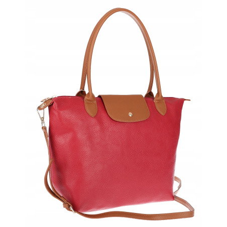 Torebka Damska Shopperka Pojemna A4 Modna Torba Listonoszka PU682 Czerwona