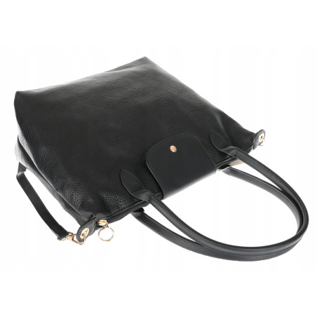 Torebka Damska Shopperka Pojemna A4 Modna Torba Listonoszka PU682 Czarna