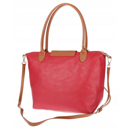Torebka Damska Shopperka Pojemna A4 Modna Torba Listonoszka PU682 Czerwona