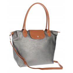 Torebka Damska Shopperka Pojemna A4 Modna Torba Listonoszka PU682 Szara