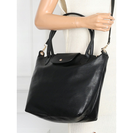 Torebka Damska Shopperka Pojemna A4 Modna Torba Listonoszka PU682 Czarna