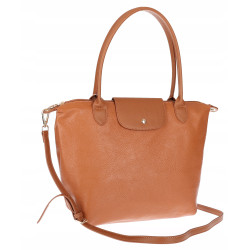 Torebka Damska Shopperka Pojemna A4 Modna Torba Listonoszka PU682 Brązowa