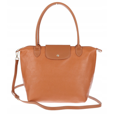 Torebka Damska Shopperka Pojemna A4 Modna Torba Listonoszka PU682 Brązowa