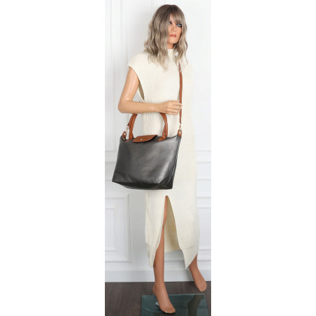 Torebka Damska Shopperka Pojemna A4 Modna Torba Listonoszka PU682 Szara