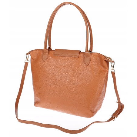 Torebka Damska Shopperka Pojemna A4 Modna Torba Listonoszka PU682 Brązowa
