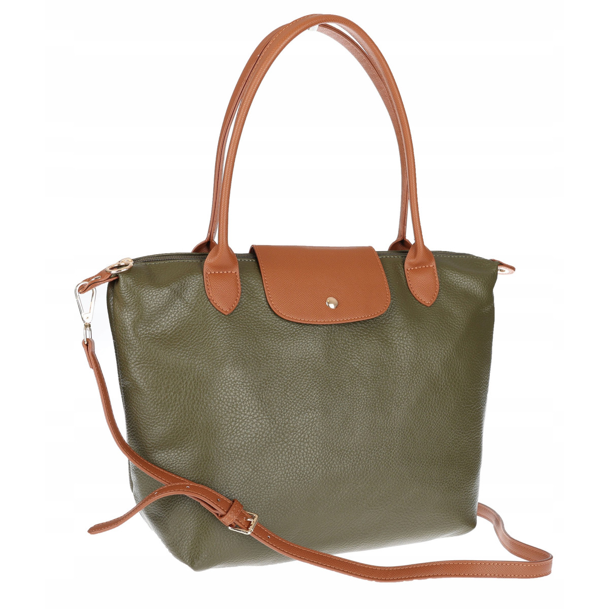 Torebka Damska Shopperka Pojemna A4 Modna Torba Listonoszka PU682 Zielona