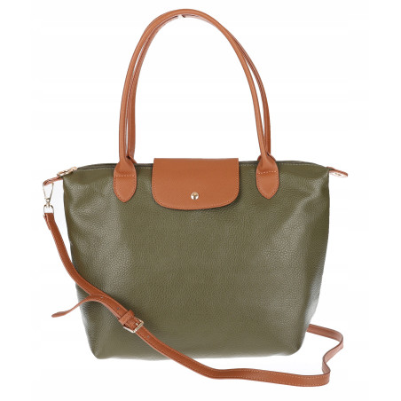 Torebka Damska Shopperka Pojemna A4 Modna Torba Listonoszka PU682 Zielona