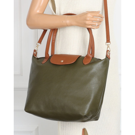 Torebka Damska Shopperka Pojemna A4 Modna Torba Listonoszka PU682 Zielona