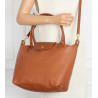 Torebka Damska Shopperka Pojemna A4 Modna Torba Listonoszka PU682 Brązowa