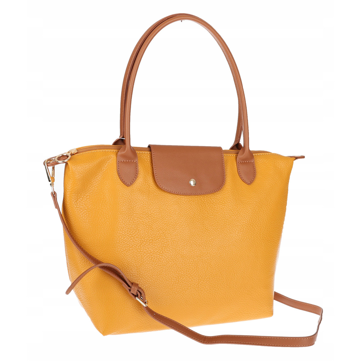 Torebka Damska Shopperka Pojemna A4 Modna Torba Listonoszka PU682 Żółta