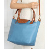 Torebka Damska Shopperka Pojemna A4 Modna Torba Listonoszka PU682 Niebieska