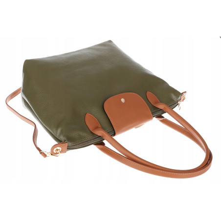 Torebka Damska Shopperka Pojemna A4 Modna Torba Listonoszka PU682 Zielona