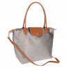 Torebka Damska Shopperka Pojemna A4 Modna Torba Listonoszka PU682 Srebrna