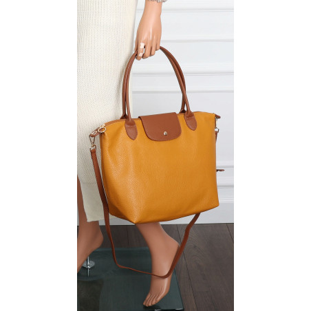 Torebka Damska Shopperka Pojemna A4 Modna Torba Listonoszka PU682 Żółta