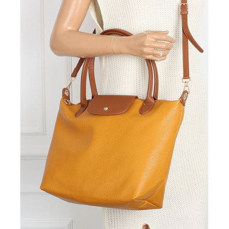 Torebka Damska Shopperka Pojemna A4 Modna Torba Listonoszka PU682 Żółta