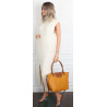 Torebka Damska Shopperka Pojemna A4 Modna Torba Listonoszka PU682 Żółta