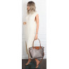 Torebka Damska Shopperka Pojemna A4 Modna Torba Listonoszka PU682 Srebrna