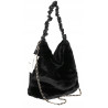 TOREBKA DAMSKA NA RAMIĘ ZE SZTUCZNEGO FUTERKA WŁOSKA MARKA XY2503 Czarna