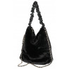 TOREBKA DAMSKA NA RAMIĘ ZE SZTUCZNEGO FUTERKA WŁOSKA MARKA XY2503 Czarna