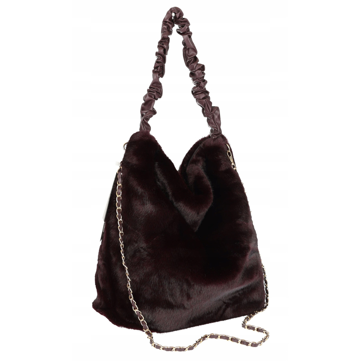 TOREBKA DAMSKA NA RAMIĘ ZE SZTUCZNEGO FUTERKA WŁOSKA MARKA XY2503 Brdowa