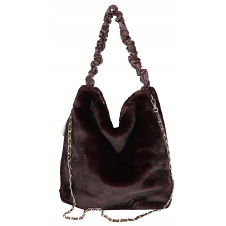 TOREBKA DAMSKA NA RAMIĘ ZE SZTUCZNEGO FUTERKA WŁOSKA MARKA XY2503 Brdowa