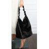 TOREBKA DAMSKA NA RAMIĘ ZE SZTUCZNEGO FUTERKA WŁOSKA MARKA XY2503 Czarna