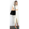 TOREBKA DAMSKA NA RAMIĘ ZE SZTUCZNEGO FUTERKA WŁOSKA MARKA XY2503 Czarna