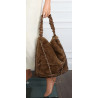 TOREBKA DAMSKA NA RAMIĘ ZE SZTUCZNEGO FUTERKA WŁOSKA MARKA XY2503 Brązowa