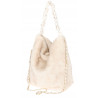 TOREBKA DAMSKA NA RAMIĘ ZE SZTUCZNEGO FUTERKA WŁOSKA MARKA XY2503 Beżowa