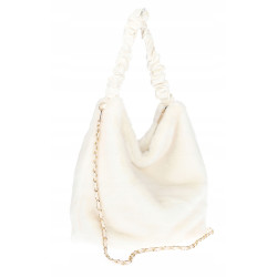 TOREBKA DAMSKA NA RAMIĘ ZE SZTUCZNEGO FUTERKA WŁOSKA MARKA XY2503 Biała