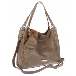 Torebka Damska Shopperka włoska marka CHARRO A4 Pojemna Duża CH6626 Brązowa