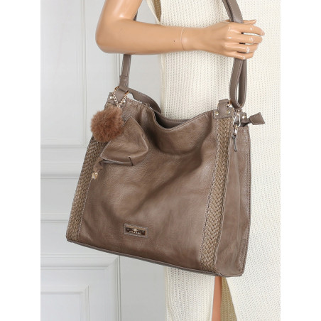 Torebka Damska Shopperka włoska marka CHARRO A4 Pojemna Duża CH6626 Brązowa