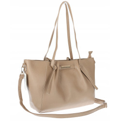 Torebka Damska Shopperka Pojemna Modna Torba Listonoszka 14088 Beżowa