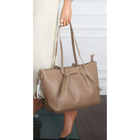 Torebka Damska Shopperka Pojemna Modna Torba Listonoszka 14088 Beżowa