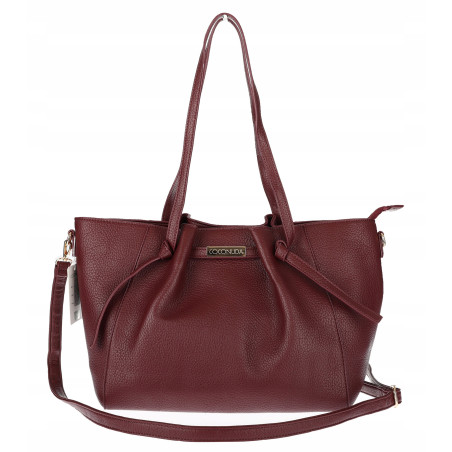 Torebka Damska Shopperka Pojemna Modna Torba Listonoszka 14088 Bordowa
