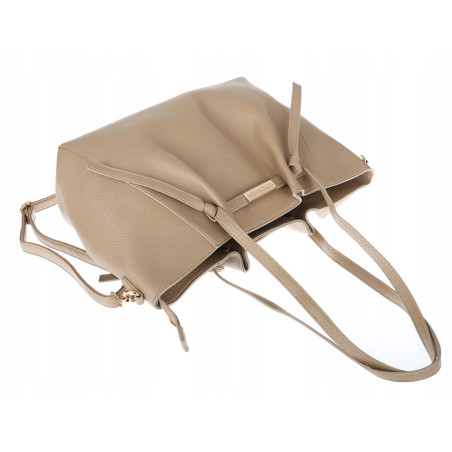 Torebka Damska Shopperka Pojemna Modna Torba Listonoszka 14088 Beżowa