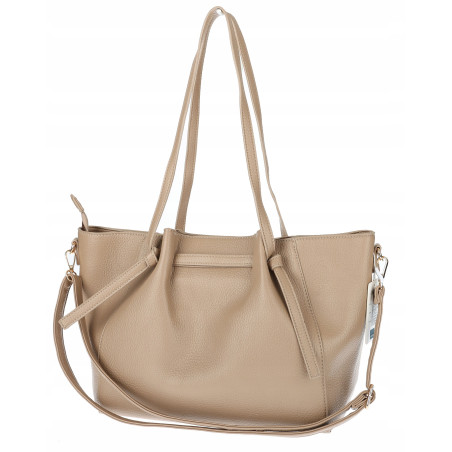 Torebka Damska Shopperka Pojemna Modna Torba Listonoszka 14088 Beżowa