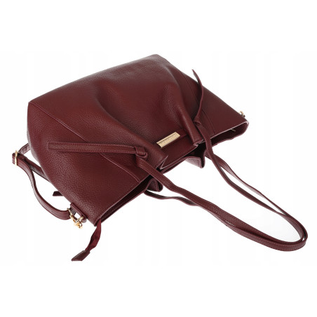 Torebka Damska Shopperka Pojemna Modna Torba Listonoszka 14088 Bordowa