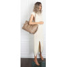 Torebka Damska Shopperka Pojemna Modna Torba Listonoszka 14088 Beżowa