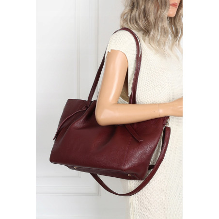 Torebka Damska Shopperka Pojemna Modna Torba Listonoszka 14088 Bordowa