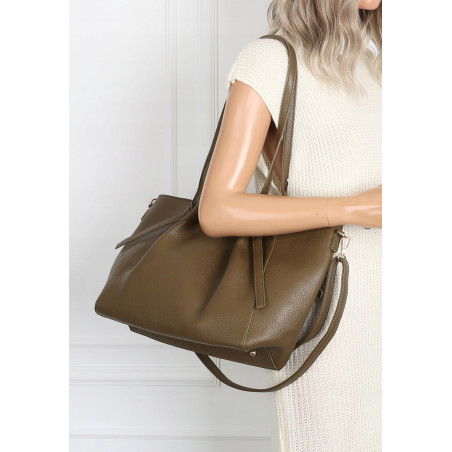 Torebka Damska Shopperka Pojemna Modna Duża Torba Listonoszka 14088 Zielona