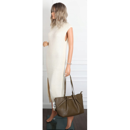 Torebka Damska Shopperka Pojemna Modna Duża Torba Listonoszka 14088 Zielona