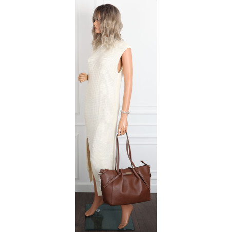 Torebka Damska Shopperka Pojemna Modna Torba Listonoszka 14088 Czekoladowa