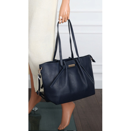 Torebka Damska Shopperka Pojemna Modna Torba Listonoszka 14088 Granatowa