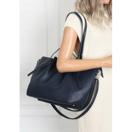 Torebka Damska Shopperka Pojemna Modna Torba Listonoszka 14088 Granatowa