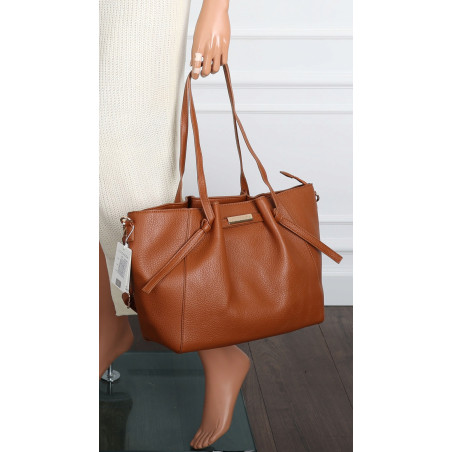 Torebka Damska Shopperka Pojemna Modna Duża Torba Listonoszka 14088 Brązowa