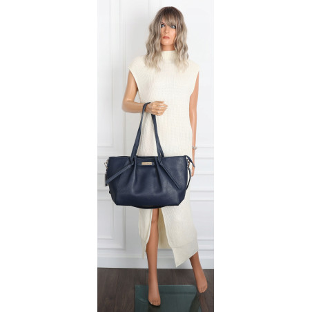 Torebka Damska Shopperka Pojemna Modna Torba Listonoszka 14088 Granatowa