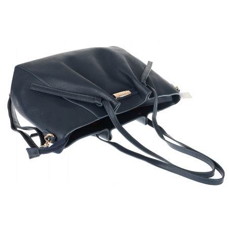 Torebka Damska Shopperka Pojemna Modna Torba Listonoszka 14088 Granatowa