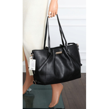 Torebka Damska Shopperka Pojemna Modna Duża Torba Listonoszka 14088 Czarna