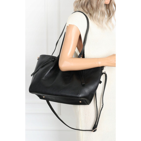 Torebka Damska Shopperka Pojemna Modna Duża Torba Listonoszka 14088 Czarna